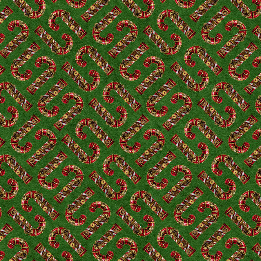 Gears & Garland Candy Canes Green