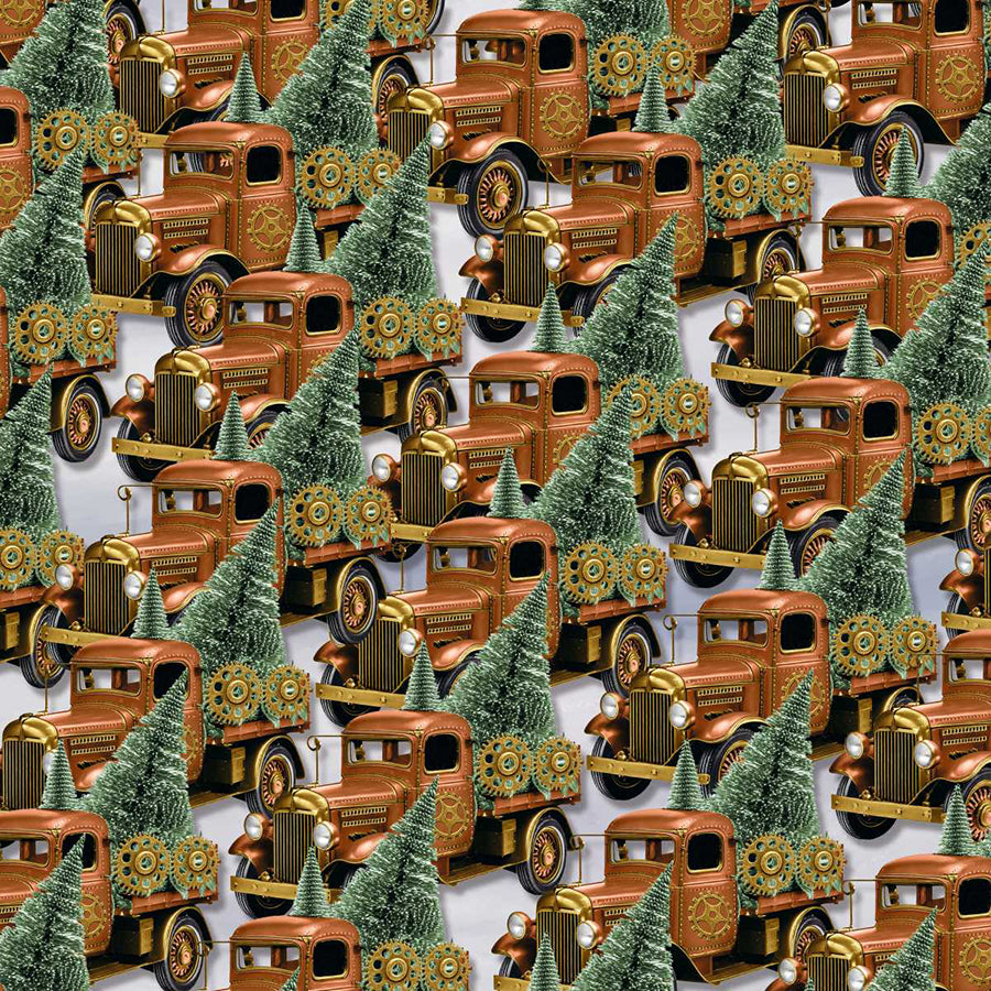 Gears & Garland Christmas Tree Trucks Copper