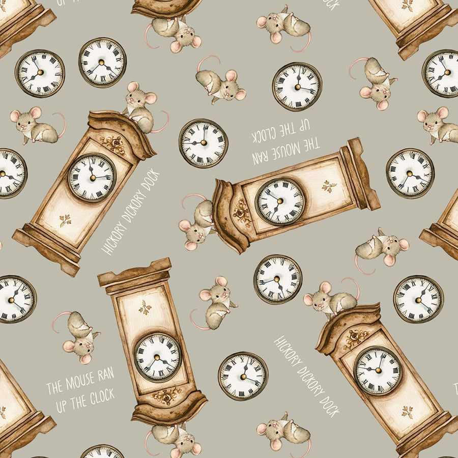 Nursery Rhyme Time Hickory Dickory Light Gray