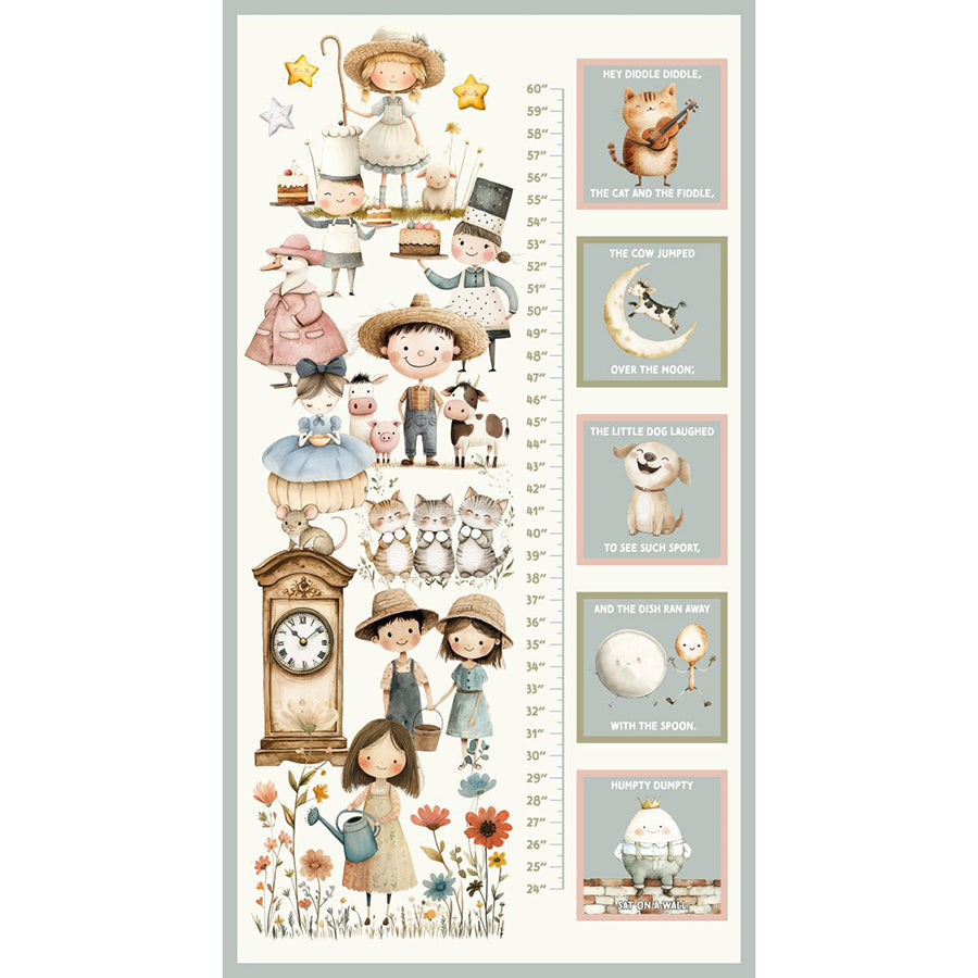 Nursery Rhyme Time 24" Growth Chart Panel Ivory