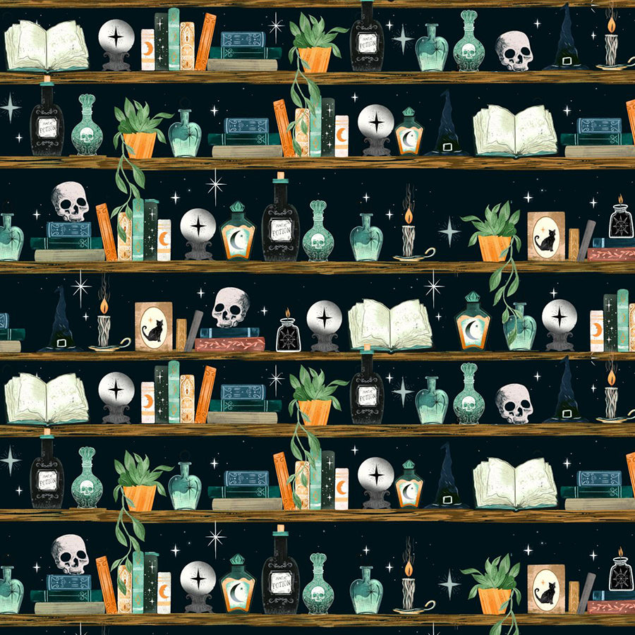 Witchy Wicked Bookshelf Black