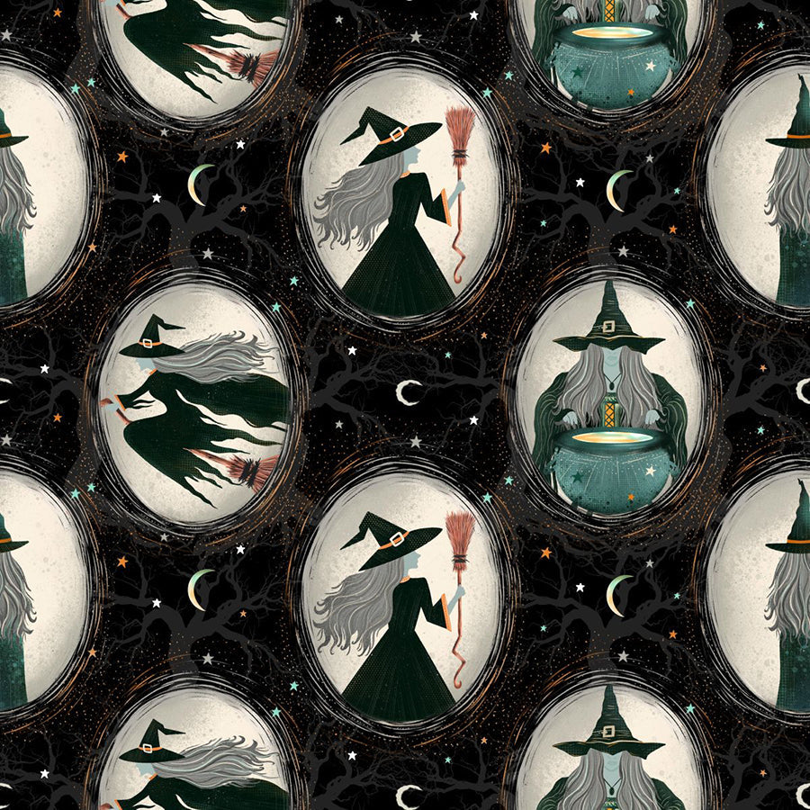 Witchy Wicked Witch Cameos Black