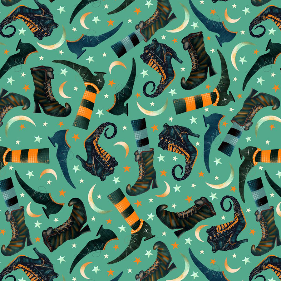 Witchy Wicked Witch Boots Turquoise