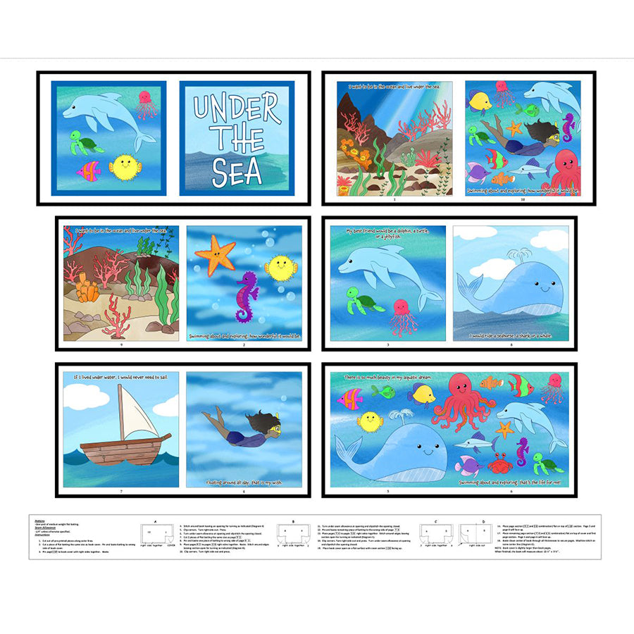 Little Library 36" Under the Sea Book Panel Multi