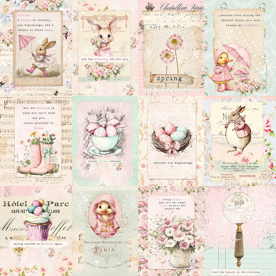 Sweet Spring Vintage Postcard Cream