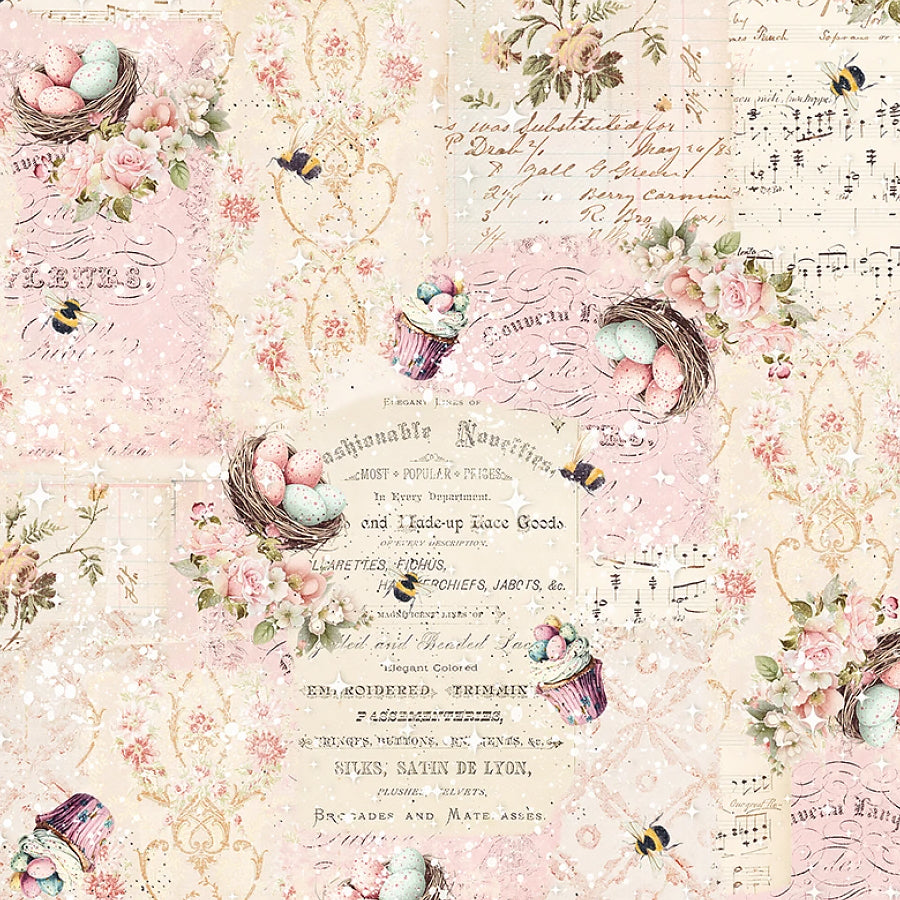Sweet Spring Rose & Egg Texture Pink