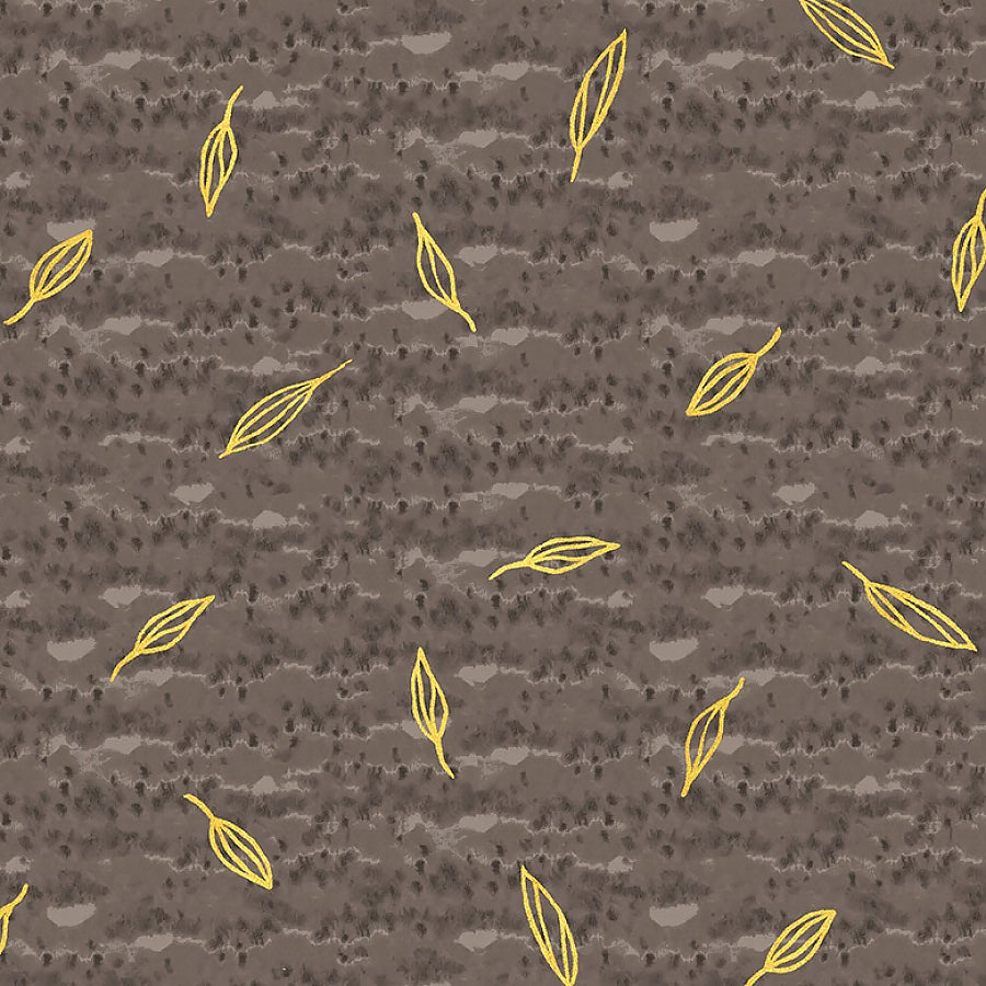 Windham Flora & Form Sprig Phthalo Pumice Metallic 1 Yard Cut
