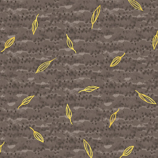 Windham Flora & Form Sprig Phthalo Pumice Metallic 1 Yard Cut