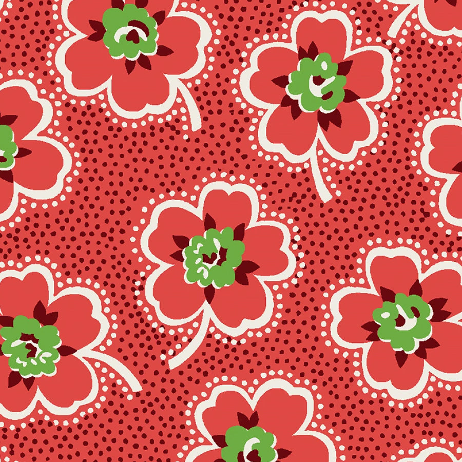 Merry Go Round Dotted Florals Red