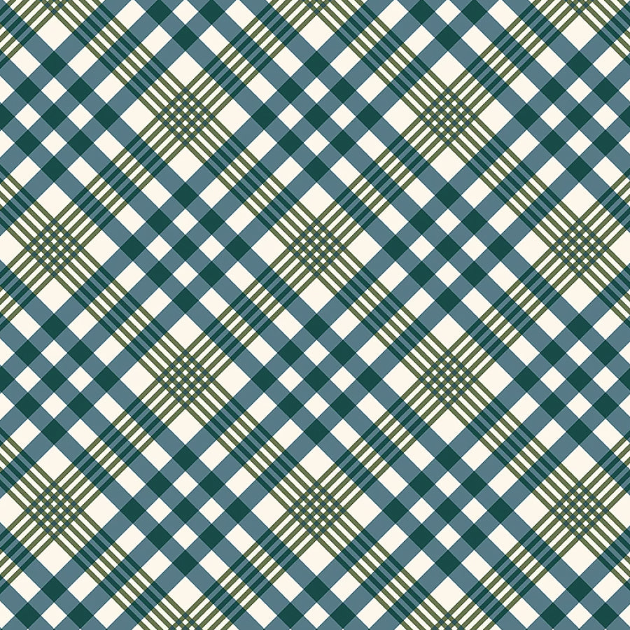 Honeycrisp Cozy Plaid Ivory/Spruce