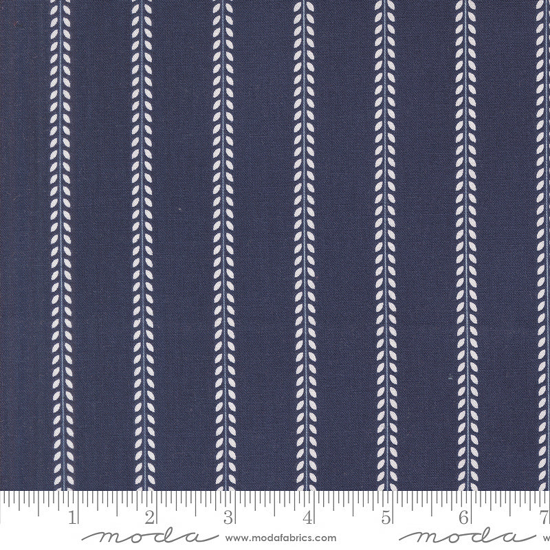Moda Summertime Towel Stripes Navy 1 Yard Cut