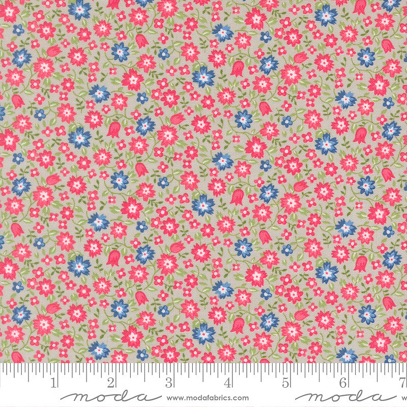 A Cat Named Stitch Small Florals Grey