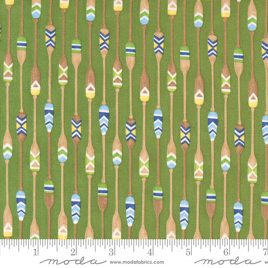 Moda On Lake Time Paddle Stripe Evergreen 1 Yard Cut