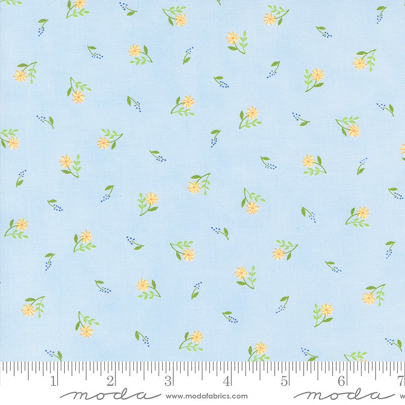 On Lake Time Ditsy Flowers Sky Blue