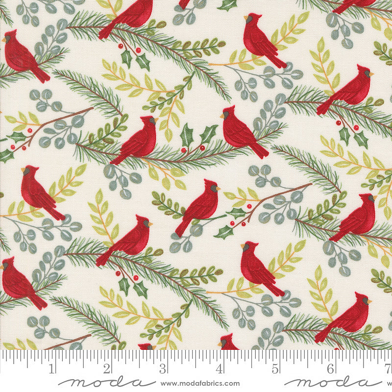 Winter Friends Cardinals in Trees Snowy White