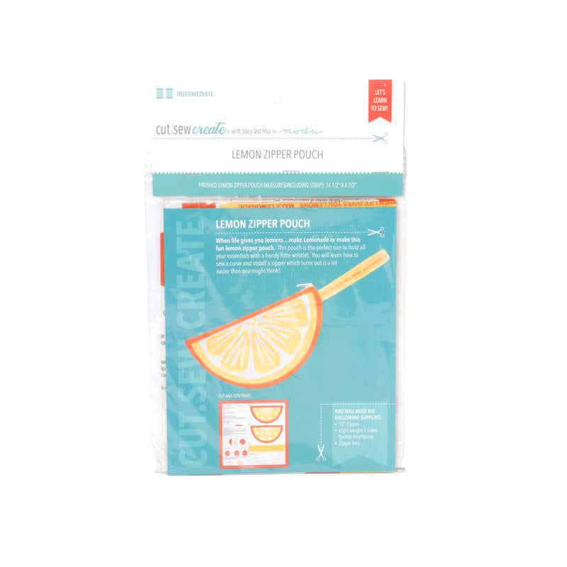 Lemon Zipper Pouch Panel by Cut Sew Create