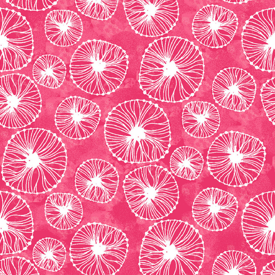 Studio E Mermaid Tails Anemone Dark Pink 1 Yard Cut