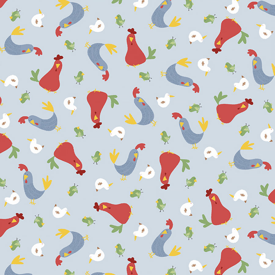 Farm-tastic Friends Tossed Roosters Blue