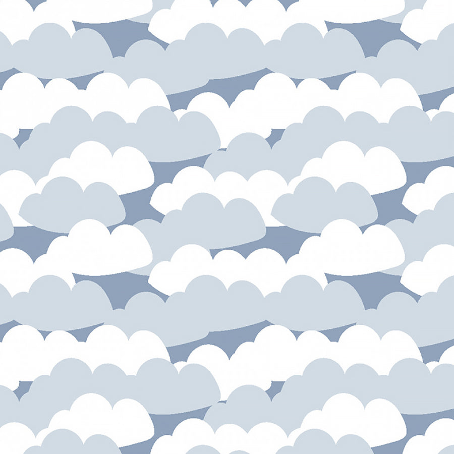 Studio E Farm-tastic Friends Allover Clouds Blue 1 Yard Cut