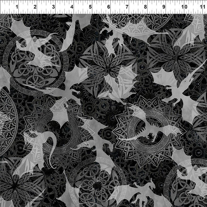 Dragons - Steampunk Dynasty Dragon Tonal Black