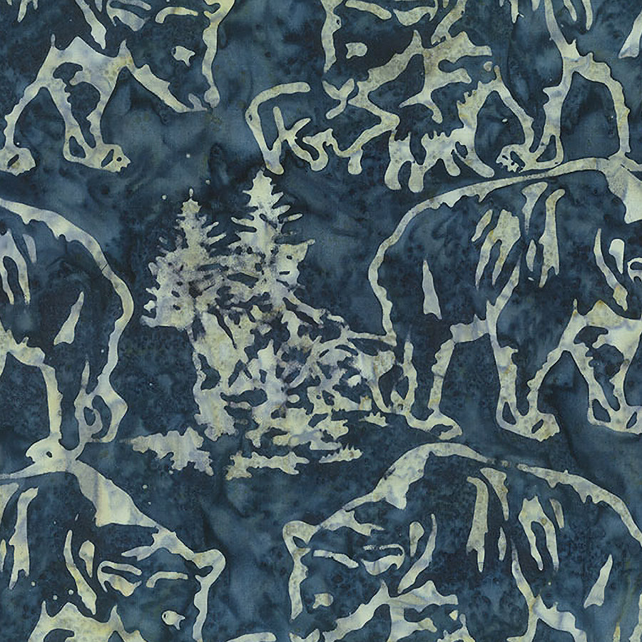 Scenic Settings Batiks Bear Indigo