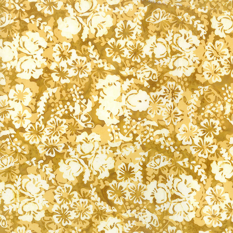 Banyan Secret Garden Batiks Garden Double Tjap Ginger 1 Yard Cut
