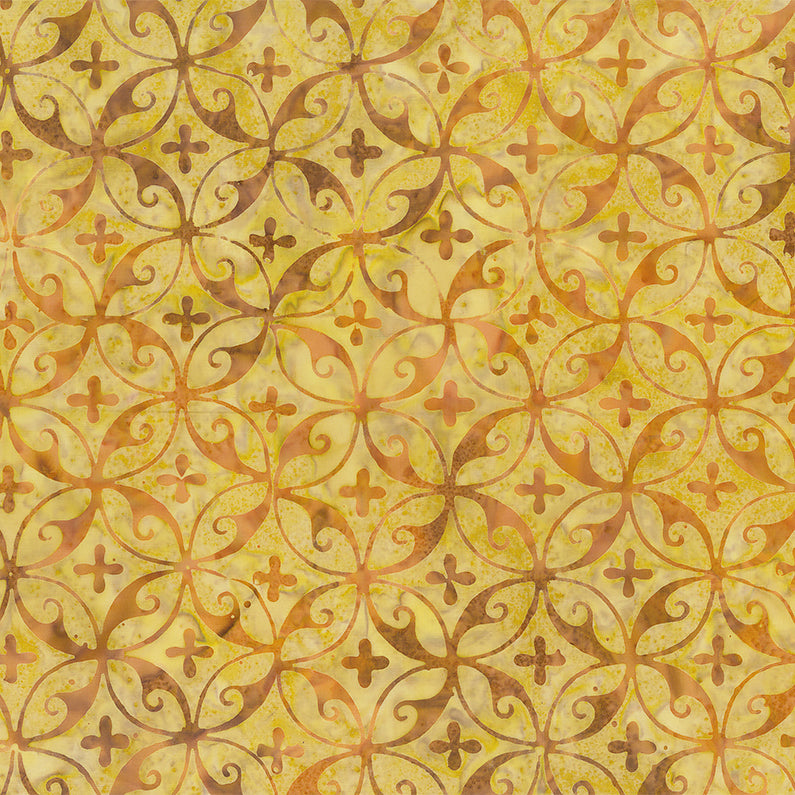 Tile Fusion Batiks Circle Swirl Butterscotch