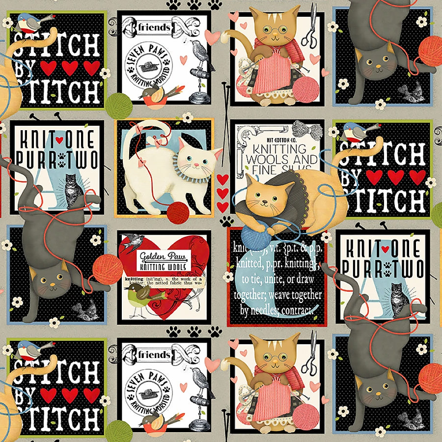 Knit 1, Purr 2 Patches Black