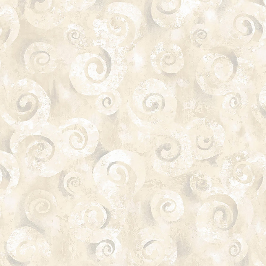 118" Wide Quilt Backing Spiral Storm Swirl Texture Parchment