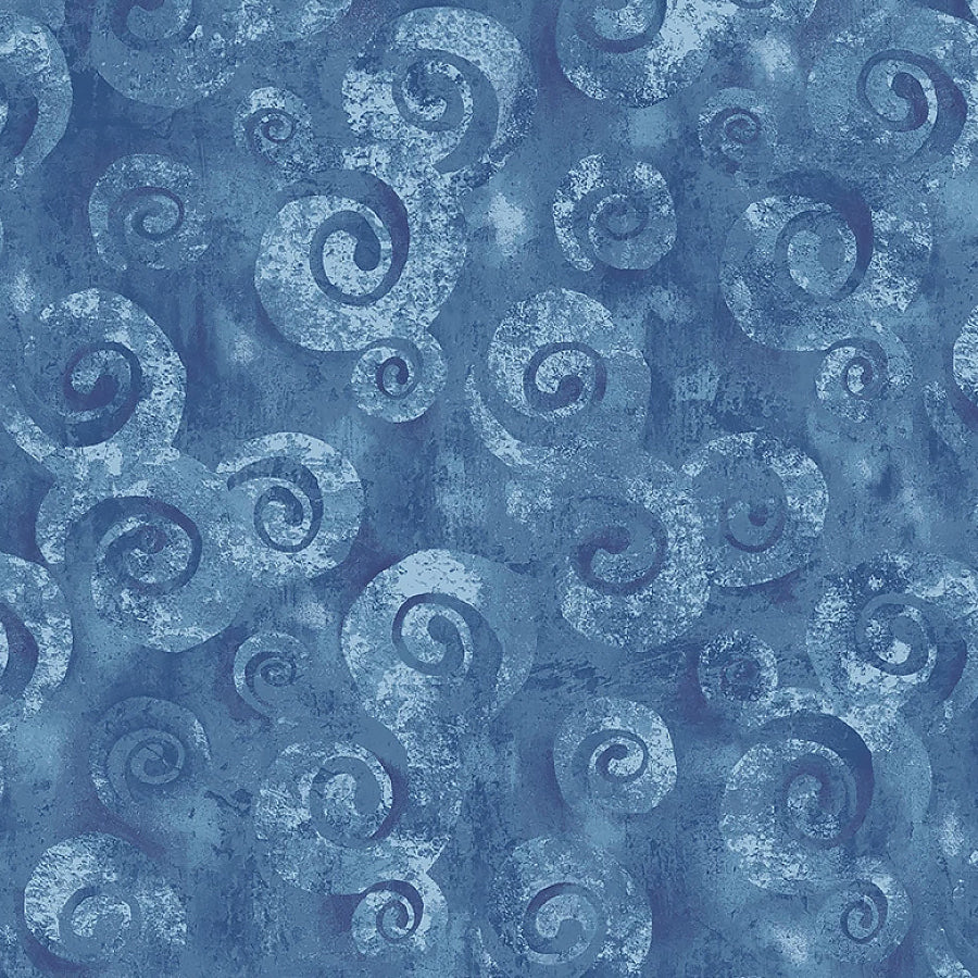 118" Wide Quilt Backing Spiral Storm Swirl Texture Slate