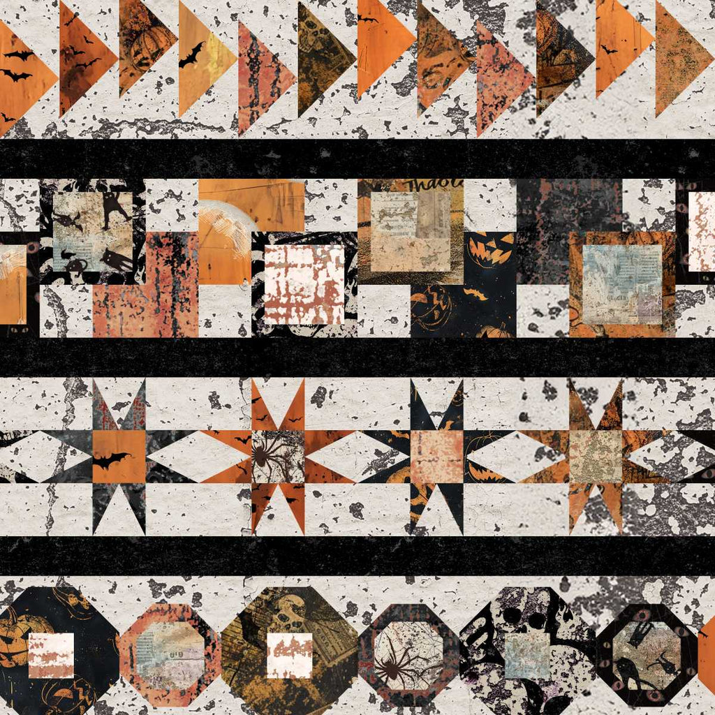 Scary Spice Quilt Block Border Sepia