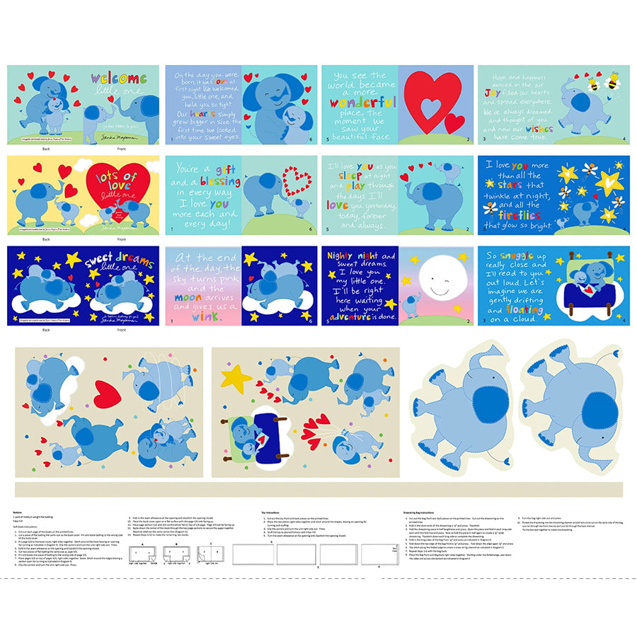 Huggable & Loveable 36" Welcome Little Ones Three Small Books Panel Multi