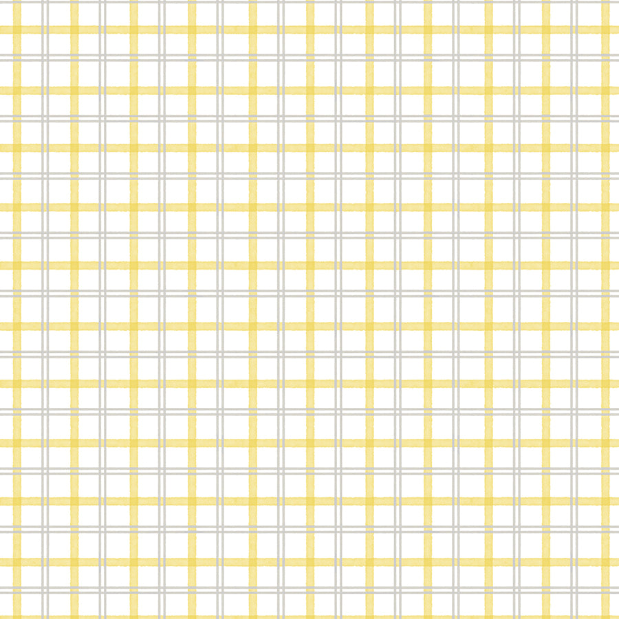 Bees & Blooms Plaid White/Yellow