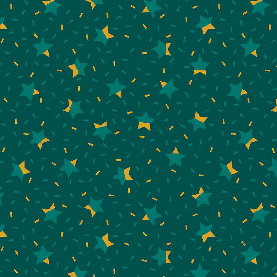 Party Time Stars Green Metallic