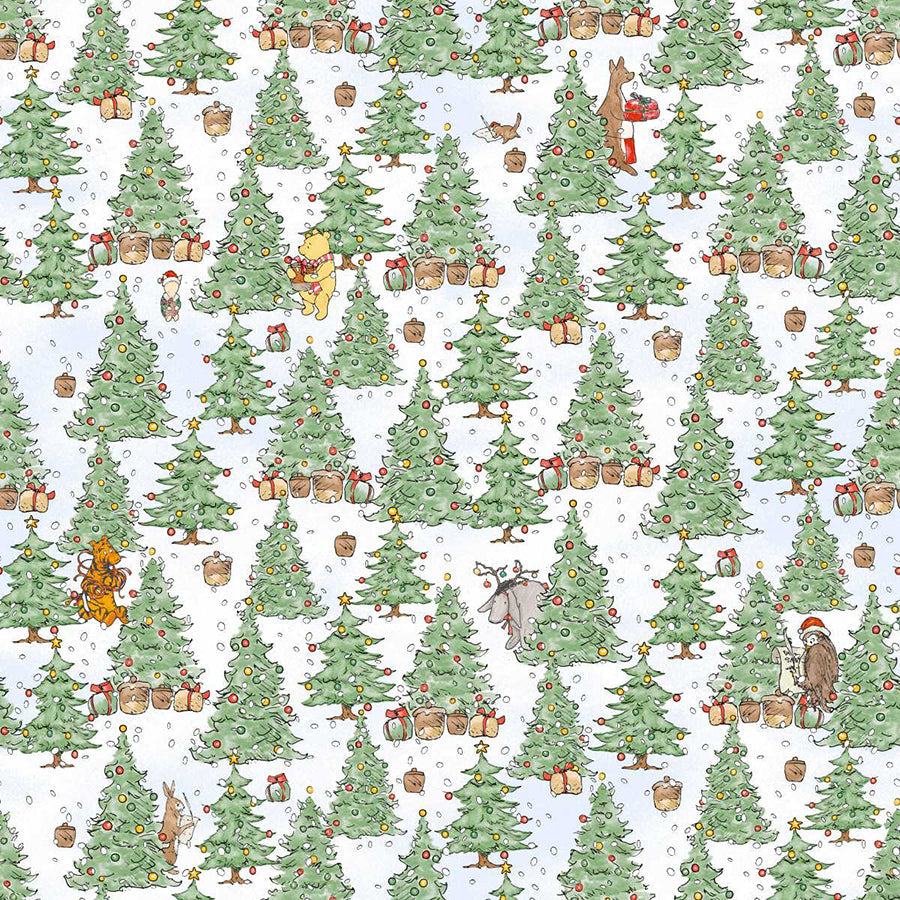 Christmas at Pooh Corner Christmas Trees Green/Snow