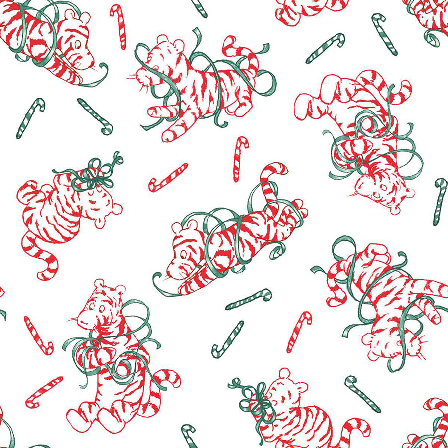 Christmas at Pooh Corner Peppermint Tigers White/Red