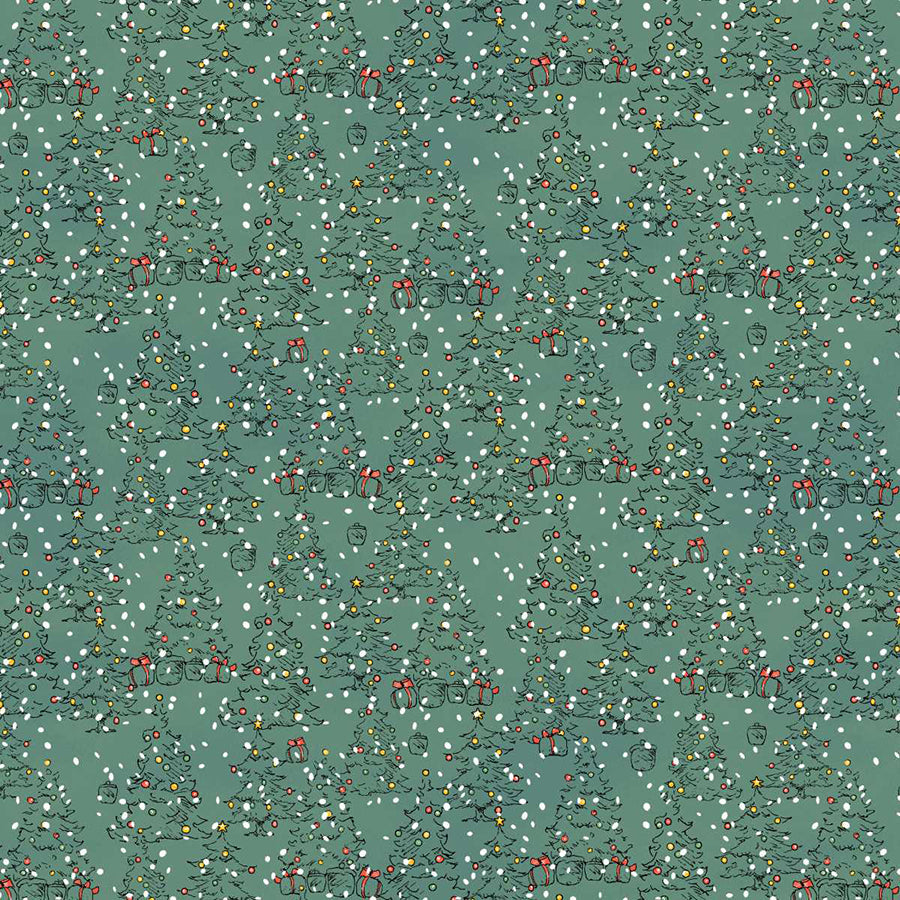 Christmas at Pooh Corner Trees Mono Forest