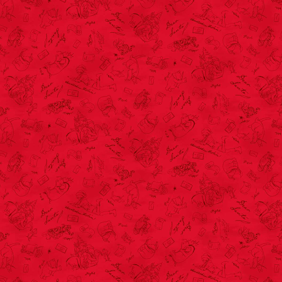 Christmas at Pooh Corner Dear Santa Mono Red