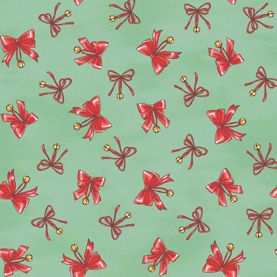 Christmas at Pooh Corner Bows Light Green