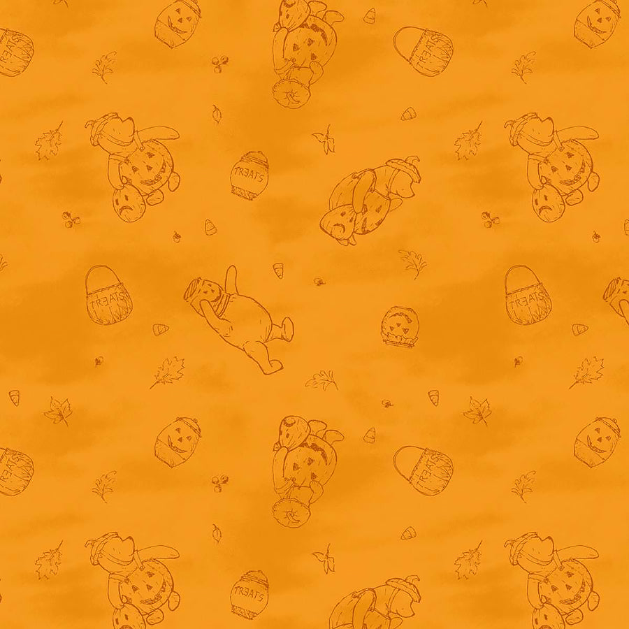 Haunted Acre Wood Bears Lineart Orange