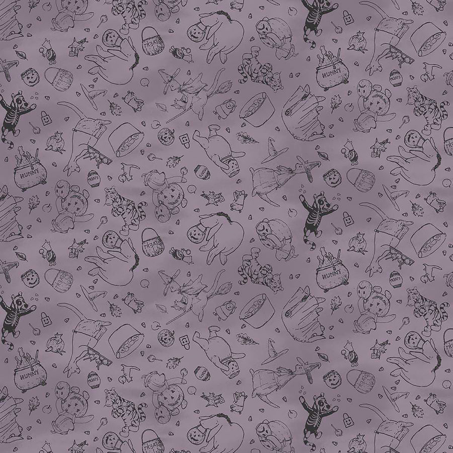Haunted Acre Wood Crew Lineart Purple