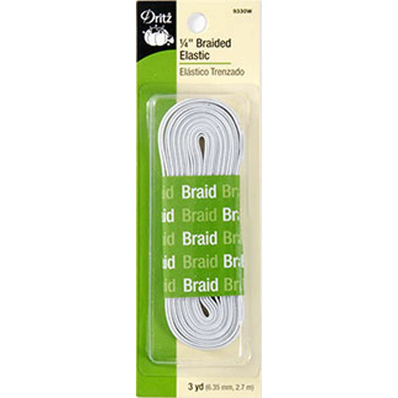 Dritz ¼" Braided Elastic White