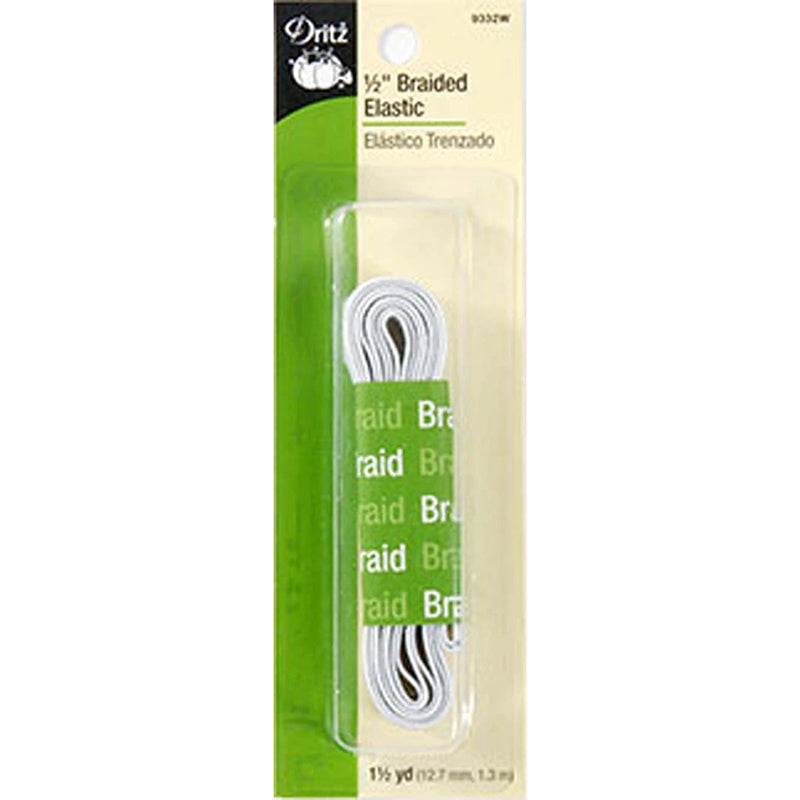 Dritz ½" Braided Elastic White