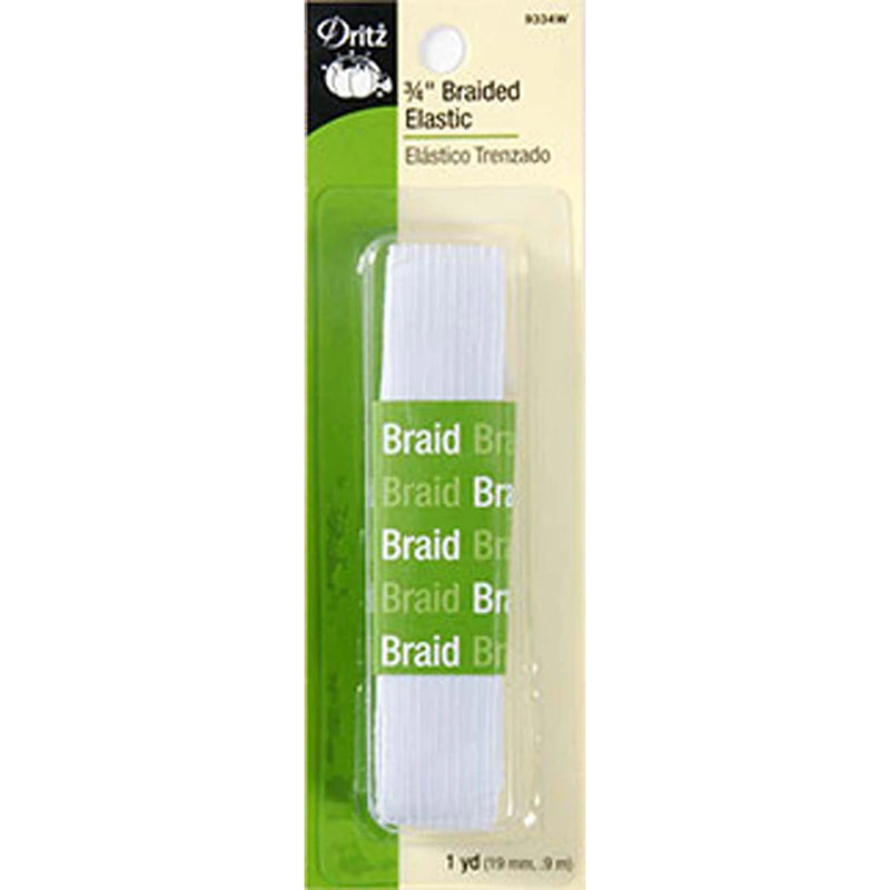 Dritz ¾" Braided Elastic White