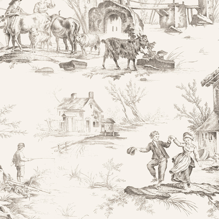 Blackberry Bramble Toile Ivory