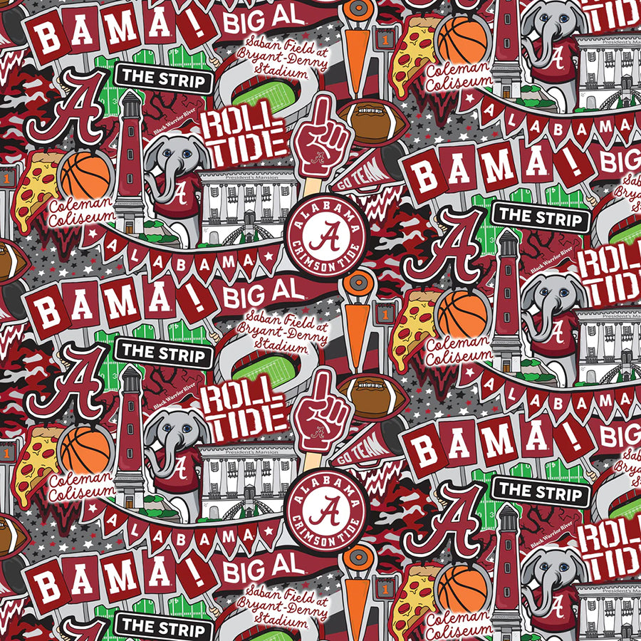 College Fabrics Alabama Doodle Allover