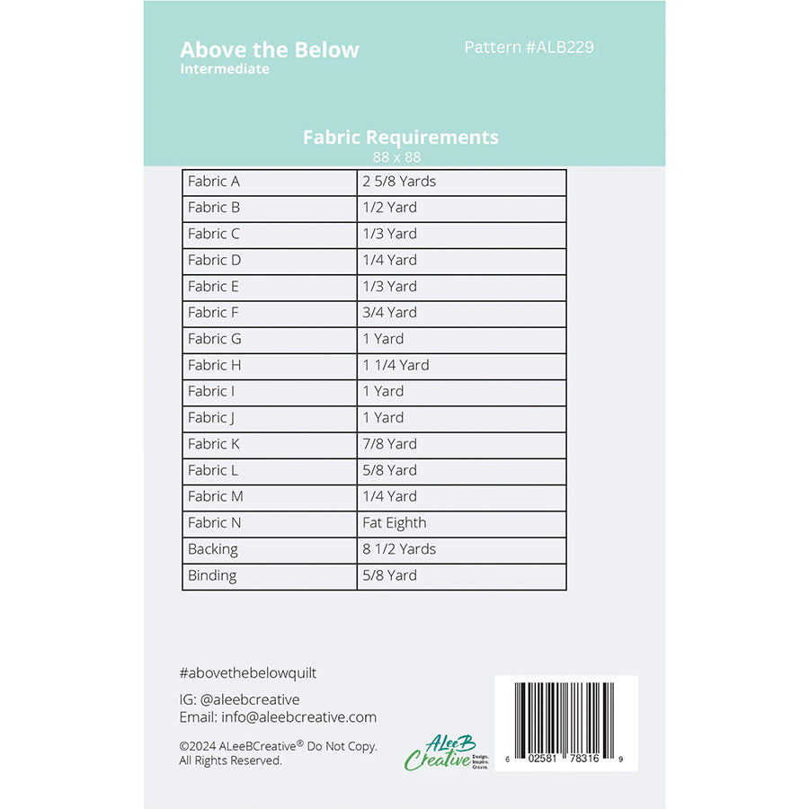 Above the Below Quilt Pattern by ALeeB Creative