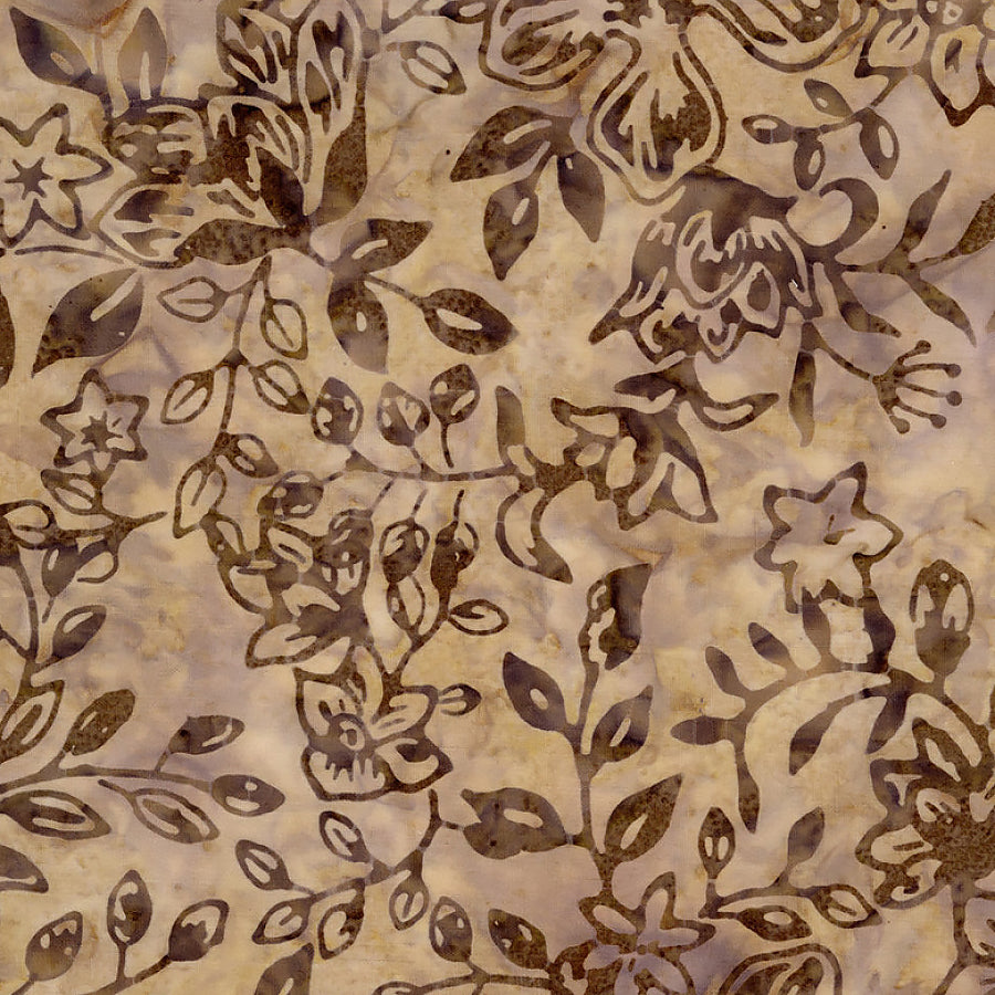 Tonga Hayride Batiks Florals & Vines Nutmeg