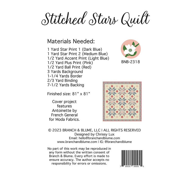 Stitched Stars Quilt Pattern