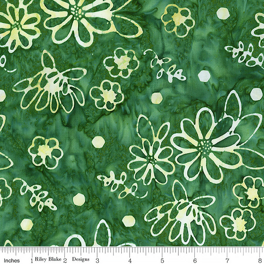 Watercolor Daisies Batiks Main Garden Party